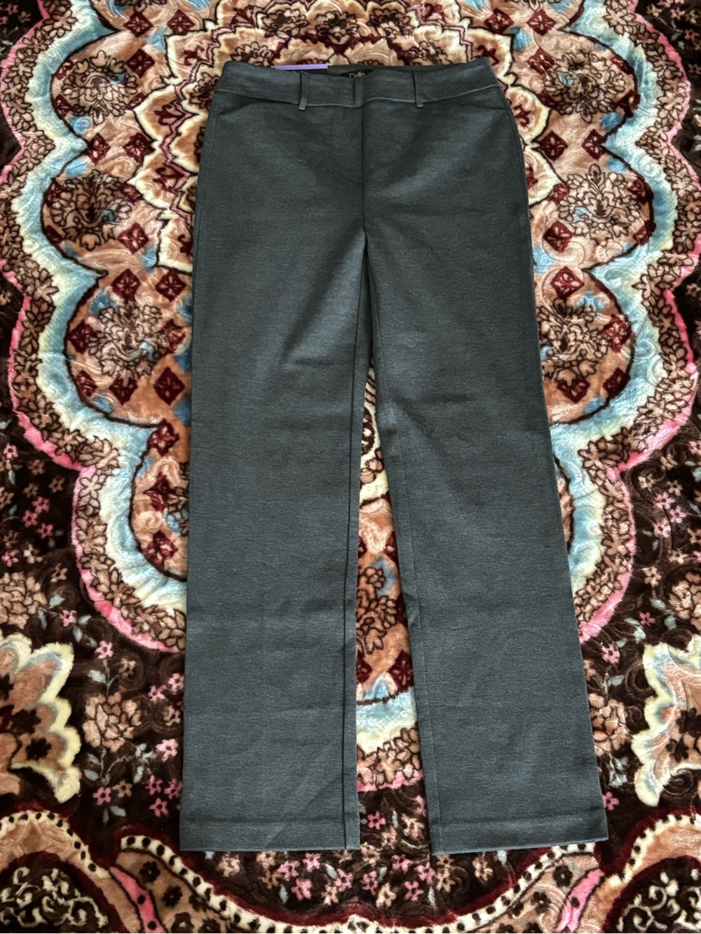 Dalia Woman’s Straight-Leg Dress Pants in Charcoal Gray Size 4